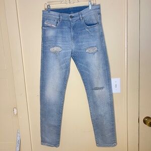 Diesel Light Blue Distressed Men Jeans